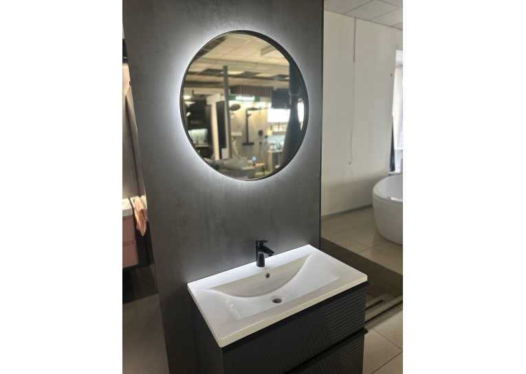 Дзеркало StudioGlass FLETCHER Ш700хВ700 мм., 4 мм, колір чорний, підс. біла