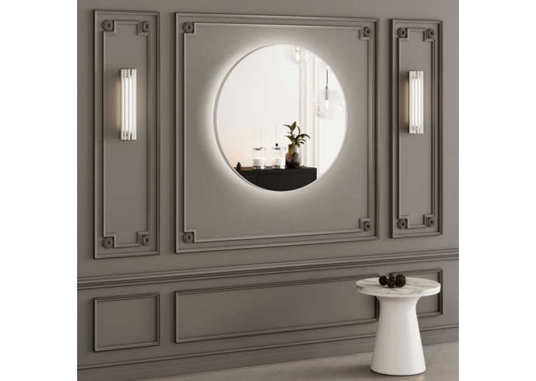 Дзеркало StudioGlass FLETCHER Ш500хВ500 мм., 4 мм, колір білий, підс. біла