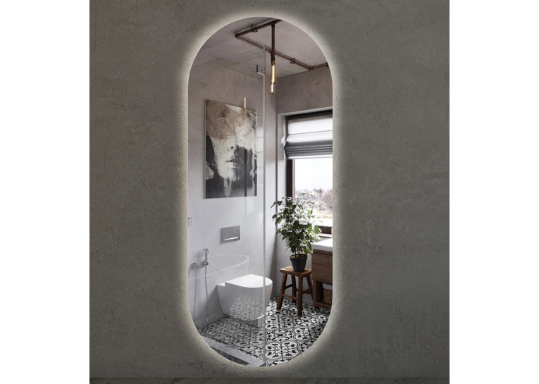 Дзеркало Studio Glass MELISSANI Ш600хВ1500 мм., 4 мм, підс. біла, вим. підс. сенс.руху розміщення індивід.,