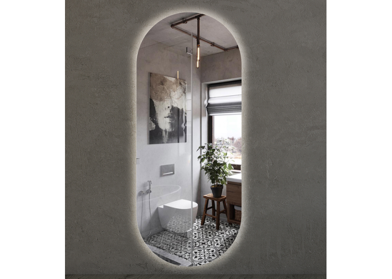 Дзеркало Studio Glass MELISSANI Ш600хВ1500 мм., 4 мм, підс. біла, вим. підс. сенс.руху розміщення індивід.,