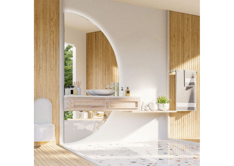Дзеркало Studio Glass MOON Ш750хВ1500 мм., 4 мм, кріп. універс., підс. тепло біла, вим. підс. сенсорний розміщення індивід.,