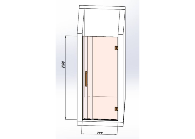 Скляні двері для душу Studio Glass PRINCESS Gold 200x70 см