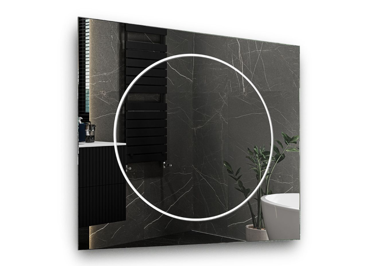 Дзеркало Studio Glass VICTORIA Ш700хВ700 мм., 4 мм ClearV, підс. біла, вим. підс. кноп.під дзер. праворуч,