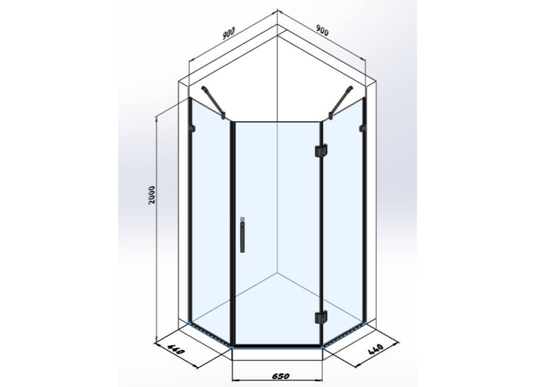 Душова кабіна Studio Glass VICTORIA-90x90, Black