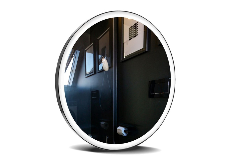Дзеркало StudioGlass YAMATO Iron Mirror 60x60 см кругле в металевій рамі з LED-підсвіткою, (Чорний)