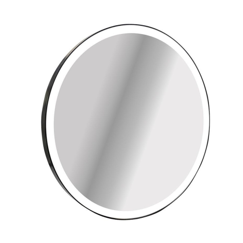Дзеркало StudioGlass YAMATO Iron Mirror 70x70 см кругле в металевій рамі з LED-підсвіткою, (Чорний)