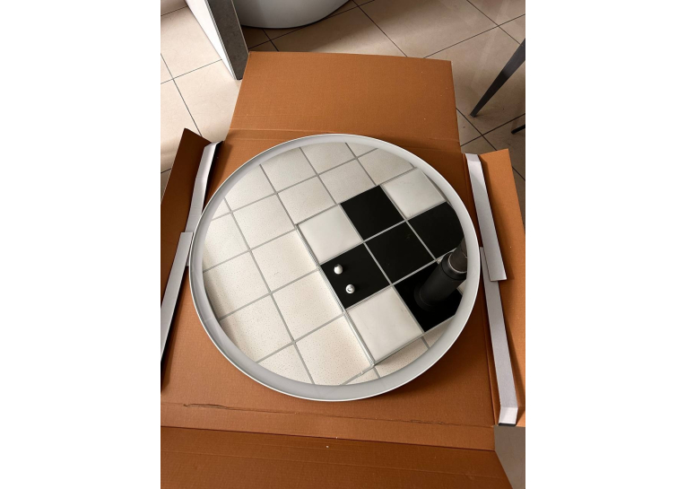 Дзеркало StudioGlass YAMATO Iron Mirror 80x80 см кругле в металевій рамі з LED-підсвіткою, (Білий)