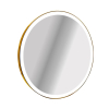 Дзеркало StudioGlass YAMATO Iron Mirror 50x50 см кругле в металевій рамі з LED-підсвіткою, (Золотий)
