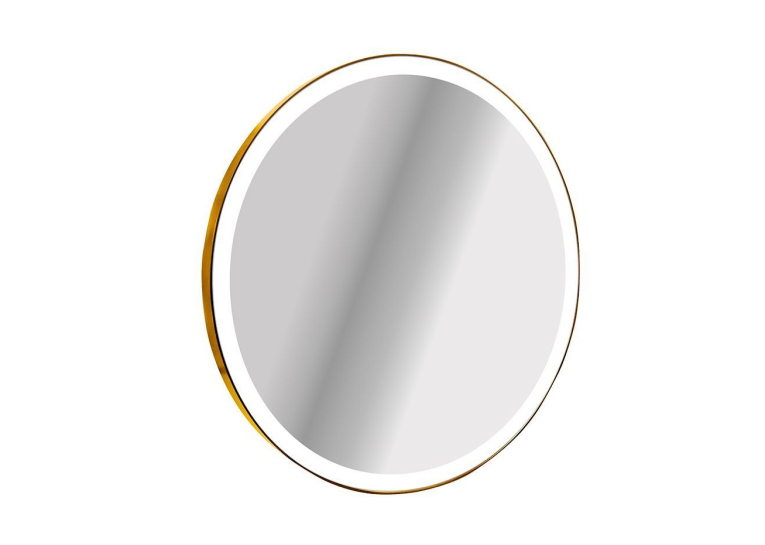 Дзеркало StudioGlass YAMATO Iron Mirror 50x50 см кругле в металевій рамі з LED-підсвіткою, (Золотий)