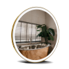 Дзеркало StudioGlass YAMATO Iron Mirror 50x50 см кругле в металевій рамі з LED-підсвіткою, (Золотий)