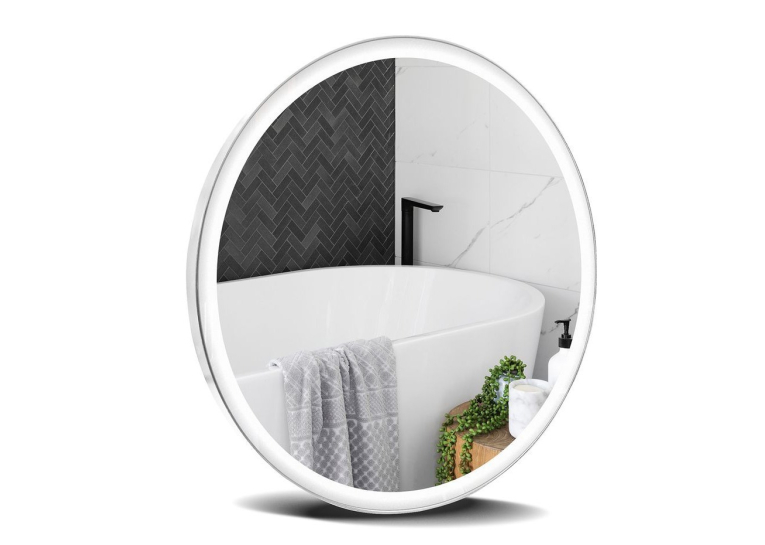 Дзеркало StudioGlass YAMATO Iron Mirror 60x60 см кругле в металевій рамі з LED-підсвіткою, (Білий)