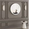 Дзеркало StudioGlass YAMATO Iron Mirror 60x60 см кругле в металевій рамі з LED-підсвіткою, (Білий)