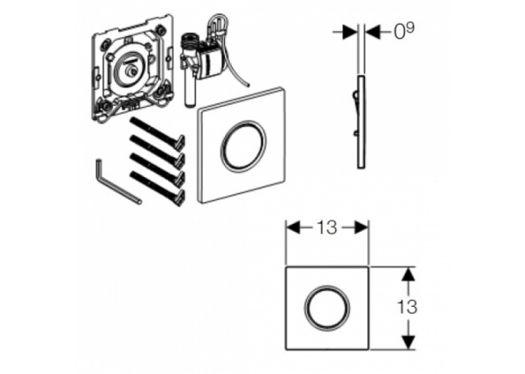 Клавиша смыва Geberit HyTouch Sigma 01 116.011.11.5