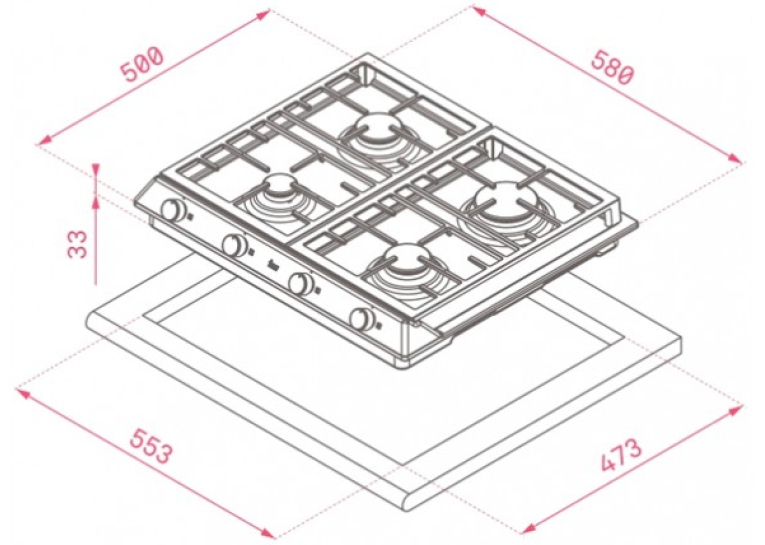  Варильна поверхня газова Teka EX 60.1 4G 40212205
