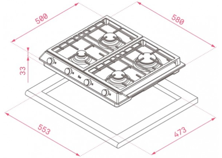  Варильна поверхня газова Teka EX 60.1 4G 40212205