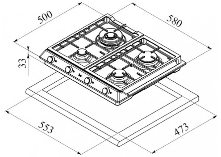  Варильна поверхня газова Teka EX 60.1 4G DR 40212215