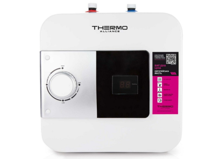  Водонагрівач плоский Thermo Alliance 10 л (SF10S15N) під мийкою