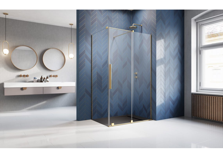 Комплект: Душова кабіна прямокутна Radaway Furo Gold KDJ 100x80x200 золотий/прозорий 10104522-09-01R+10110480-01-01+10113080-01-01+HTF10080-04