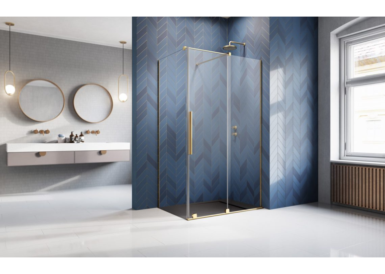 Комплект: Душова кабіна прямокутна Radaway Furo Gold KDJ 100x80x200 золотий/прозорий 10104522-09-01R+10110480-01-01+10113080-01-01+HTF10080-04
