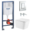 Инсталляционная система Grohe Rapid SL 38772001 c унитазом Imprese KUBIK TWIST Rimless c06810233TW