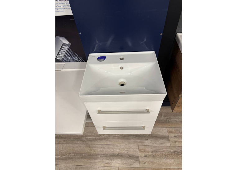 Шафка для раковини Cersanit LARGA 50х38 біла S932-067+Раковина Cersanit LARGA 50см, меблева біла EW K120-008+МЕБЛЕВА РУЧКА LARGA СРІБЛО (2 ШТ.), S932-067+K120-008+S599-0142 (виставковий зразок)