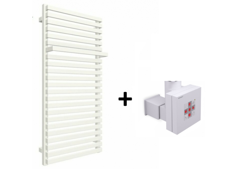 Рушникосушка Terma City 1050x600 Ral soft 9016 E8+ split 800W + Терморегулятор прихованого монтажу Terma KTX2 White WLCIT105060KS96E8TS1D+WEKT2K916S