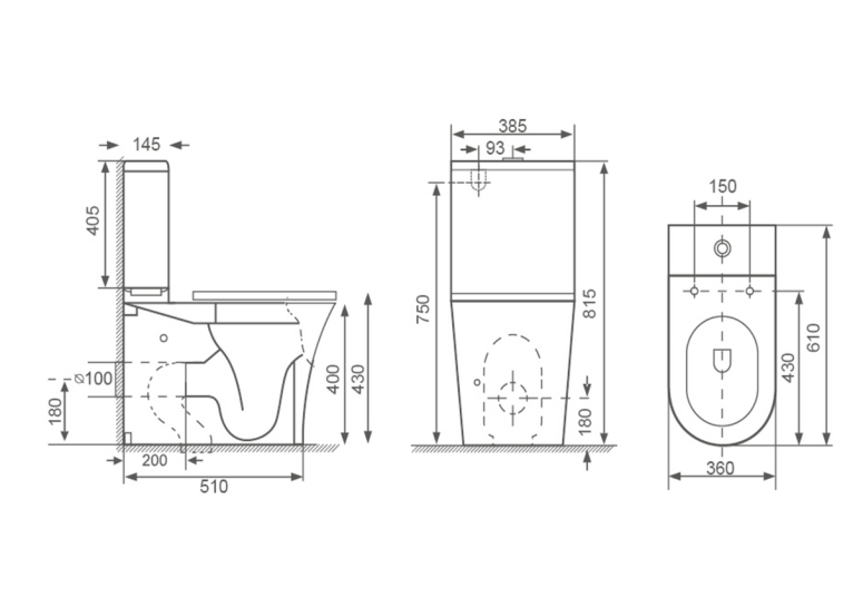 Унітаз компакт VENTA Edge FR Rimless із сидінням дюропласт soft-close, 110993