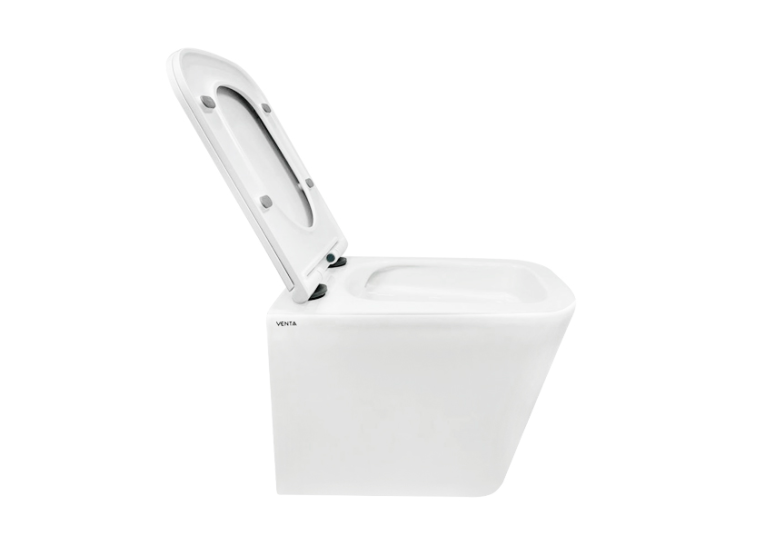 Сиденье для унитаза VENTA Flow из материала Duroplast, антибактериальное, Soft Close 112459