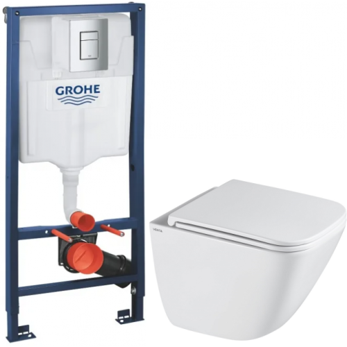 Інсталяційна система Grohe Rapid SL 38772001 з підвісним унітазом VENTA LIST Tornado 3.0 та кришкою 94362