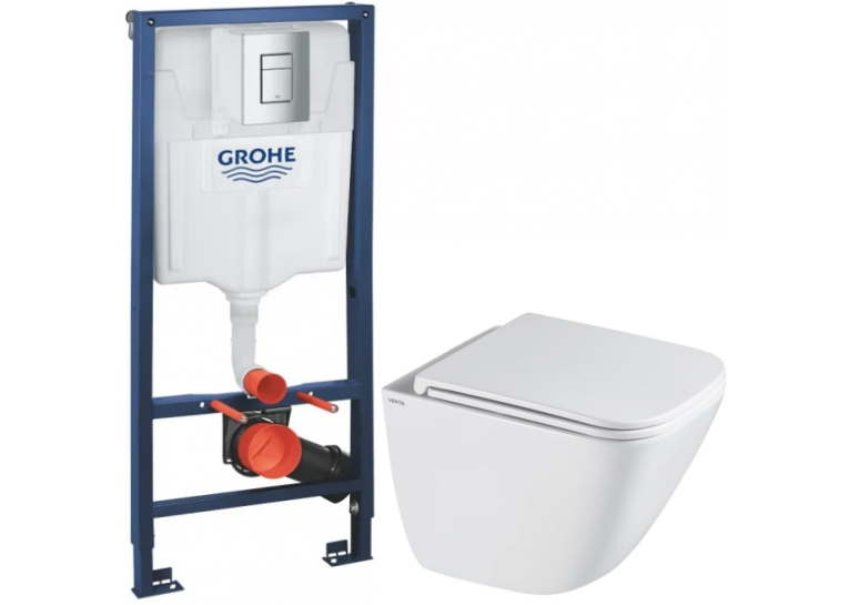 Інсталяційна система Grohe Rapid SL 38772001 з підвісним унітазом VENTA LIST Tornado 3.0 та кришкою 94362