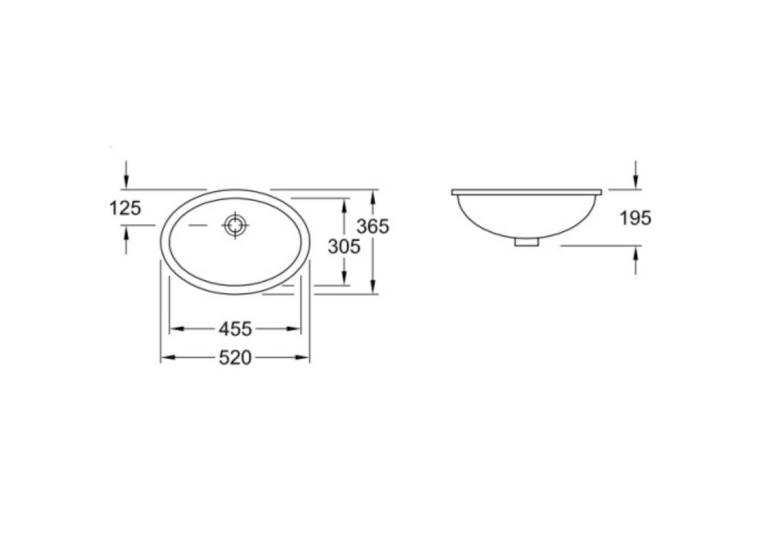 Умывальник VILLEROY & BOCH EVANA 45х30 см  61474601