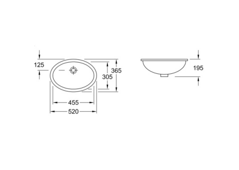 Умывальник VILLEROY & BOCH EVANA 45х30 см  61474601