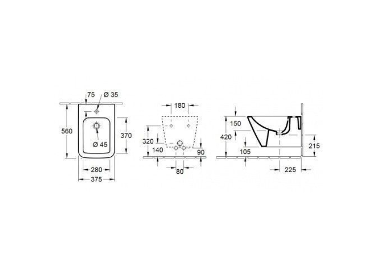 Биде подвесное Villeroy & Boch Finion с покрытием Ceramic 446500R1