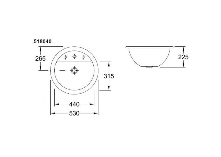Умивальник VILLEROY & BOCH LOOP & FRIENDS d-44 см 51804001