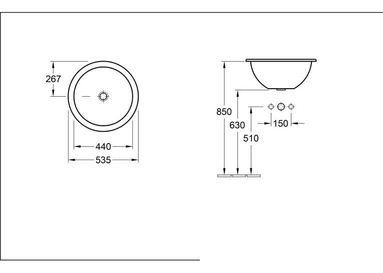 Умивальник VILLEROY & BOCH LOOP & FRIENDS d-53,5 61405101