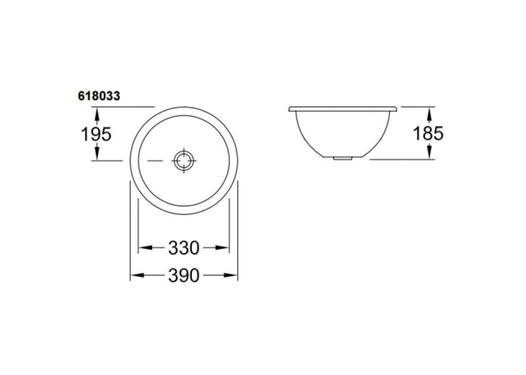 Умивальник VILLEROY & BOCH LOOP & FRIENDS d-33 см 61803301