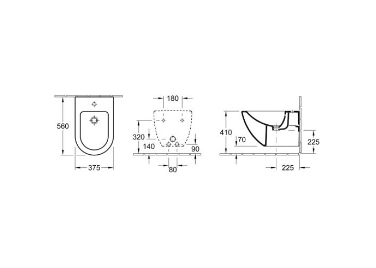 Биде подвесное VILLEROY & BOCH SUBWAY 74000001