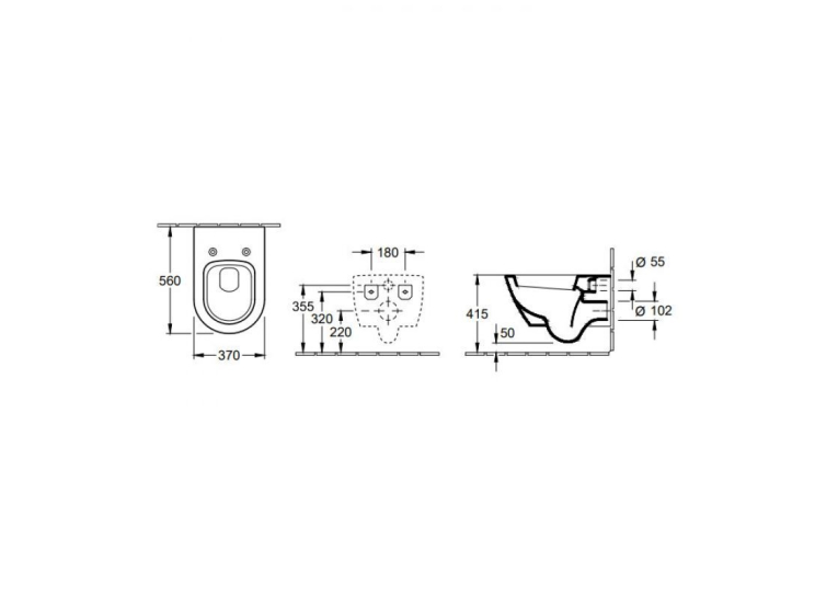 Унітаз підвісний Villeroy & Boch SUBWAY 2.0 без сидіння 56001001