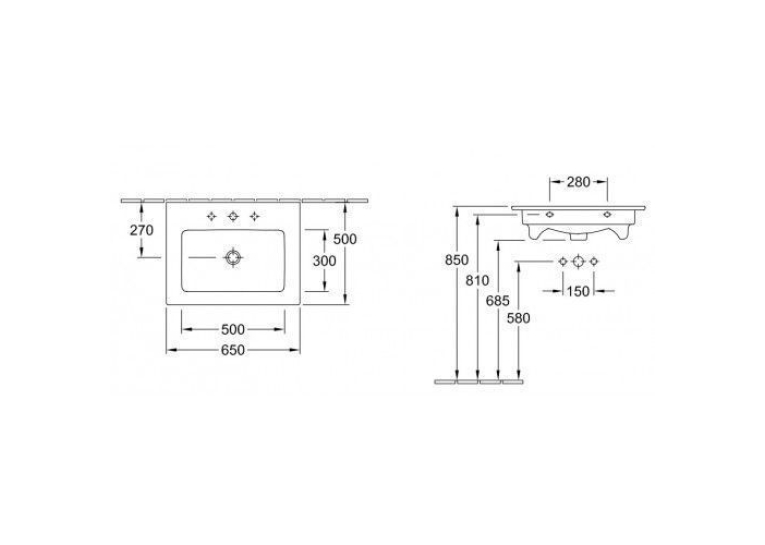 Умивальник Villeroy & Boch Venticello 65х50 см 41246501