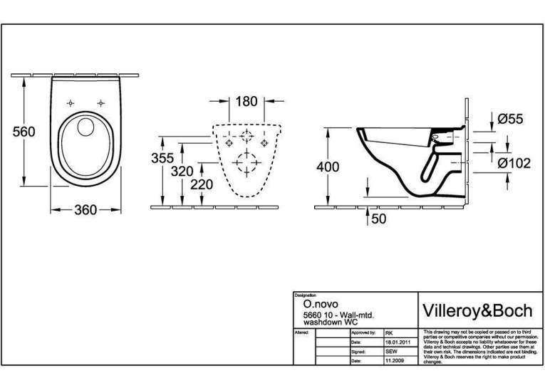 Унітаз підвісний Villeroy & Boch O.Novo 5660H101 + сидіння soft closing 9М38S101