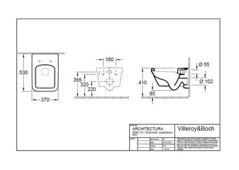Унітаз підвісний Villeroy & Boch 5685HR01 OMNIA ARCHITECTURA із сидінням DirectFlush + 9M58S101