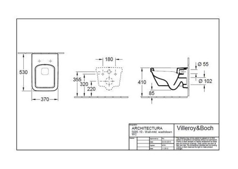Унитаз подвесной Villeroy & Boch 5685HR01 OMNIA ARCHITECTURA  с сидением DirectFlush + 9M58S101