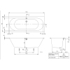 Ванна кварилова VILLEROY & BOCH Oberon 2.0 170x75см White Alpin UBQ170OBR2DV-01+ ніжки