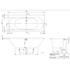 Ванна прямоугольная VILLEROY & BOCH Oberon 2.0 180x80см UBQ180OBR2DV-01 с ножками