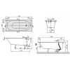 Ванная квариловая прямоугольная VILLEROY & BOCH Oberon 170х70 + ножки uBQ177OBE2V-01