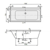 Ванна VILLEROY&BOCH SUBWAY Duo 170*75см, без ніжок UBA170SUB2V-01