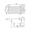Ванная квариловая прямоугольная VILLEROY & BOCH Oberon 180x80см UBQ180OBE2V-01 + ножки U99740000