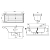 Ванна кварилова прямокутна VILLEROY&BOCH SQUARO 180*80см, в комплекті з ніжками, UBQ180SQR2V-01