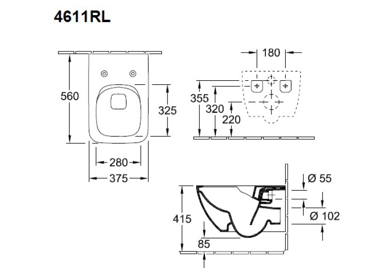  Унітаз підвісний VILLEROY&BOCH Venticello 4611RL01 DirectFlush із сидінням Soft Close