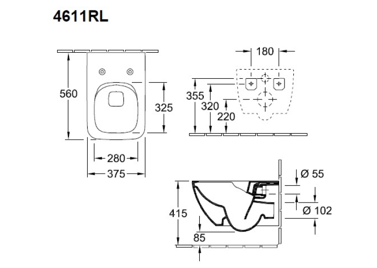  Унітаз підвісний VILLEROY&BOCH Venticello 4611RL01 DirectFlush із сидінням Soft Close